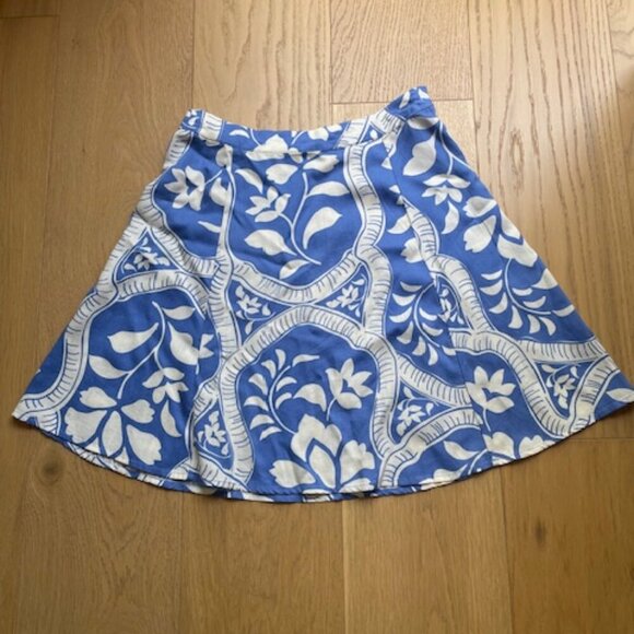 Marine Layer Bonnie Mini Skirt in Blue Tile Size 6 - Picture 2 of 5
